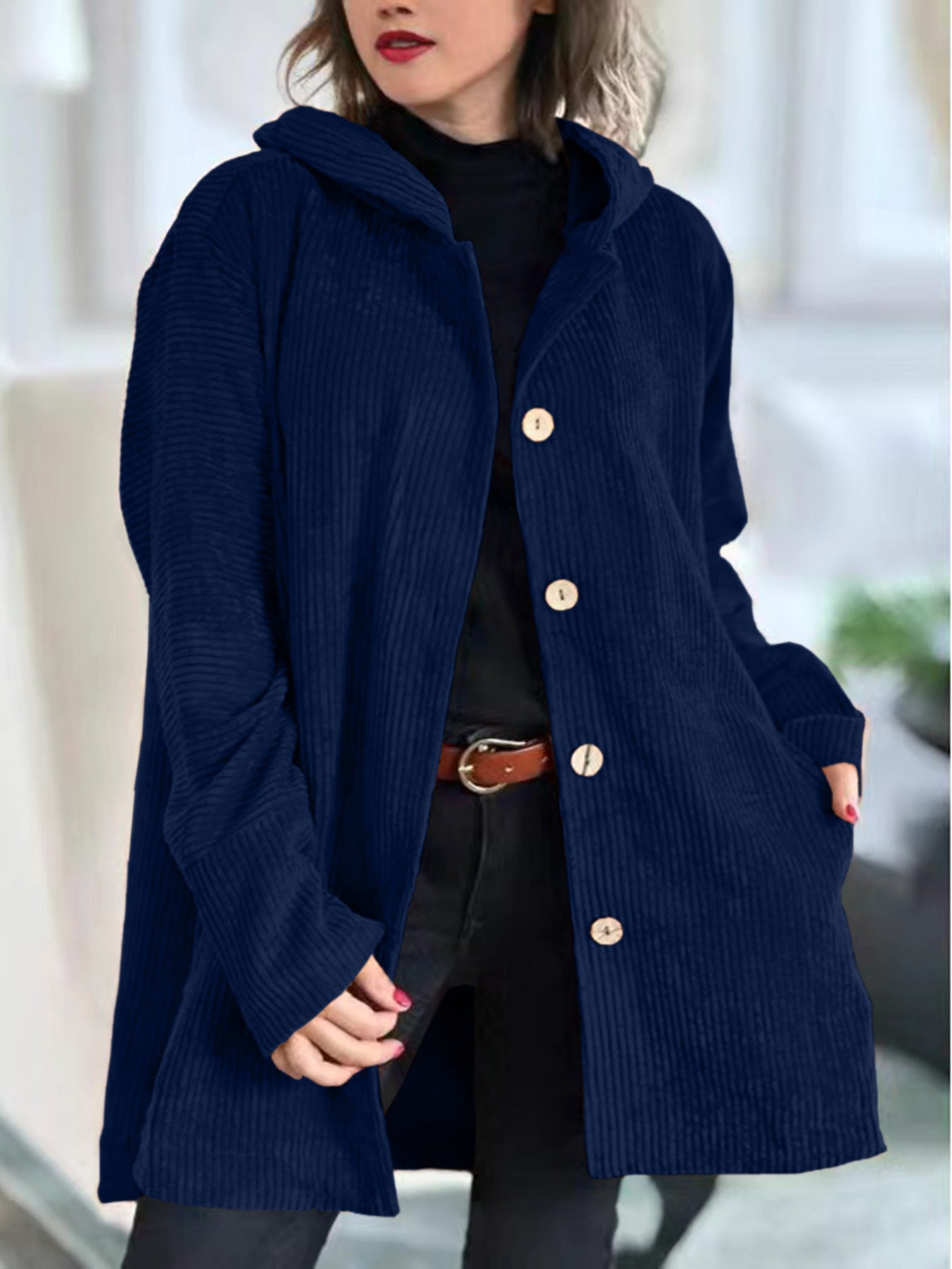 Michelle™ | Cozy Corduroy Hooded Jacket