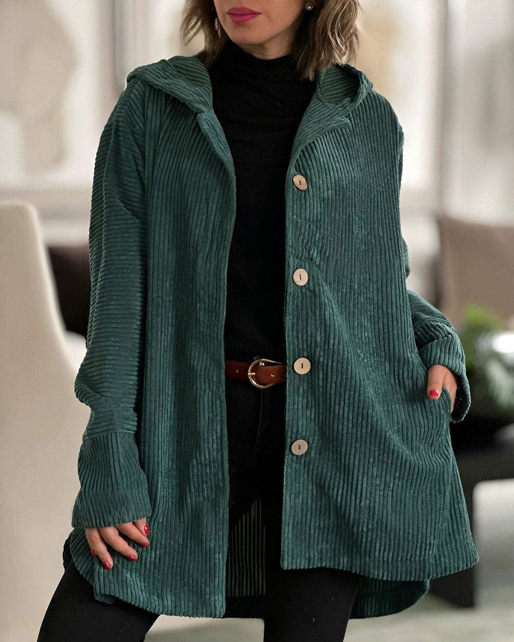 Michelle™ | Cozy Corduroy Hooded Jacket